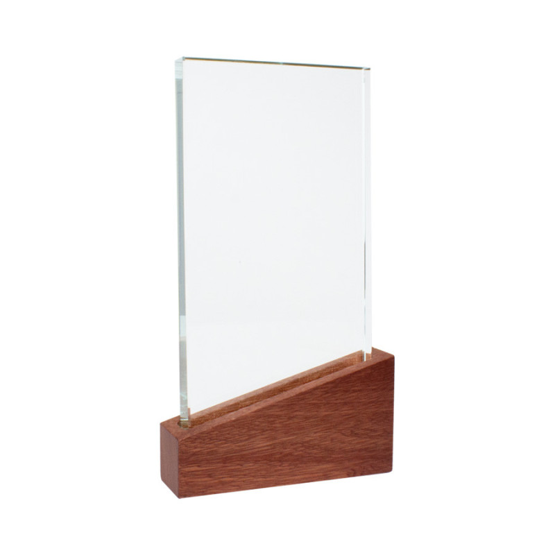 Trofeo Galvano de Madera y Cristal "Lido"