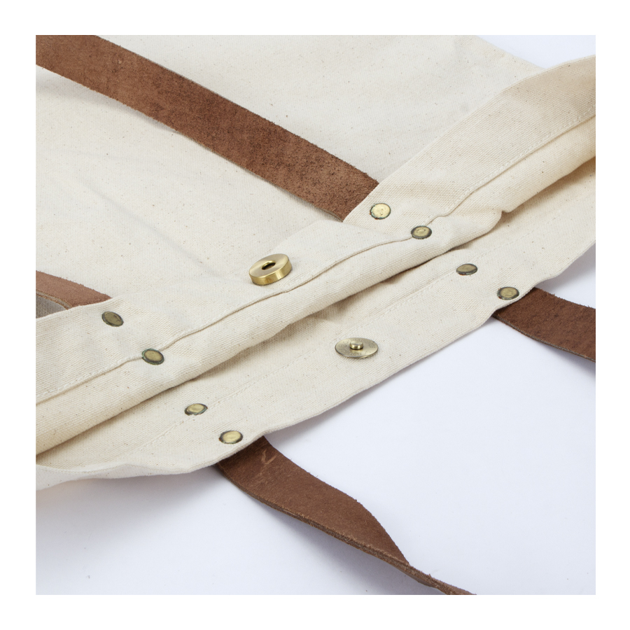 Bolsa de Compras 10oz Canvas asas Cuero - Imagen 7