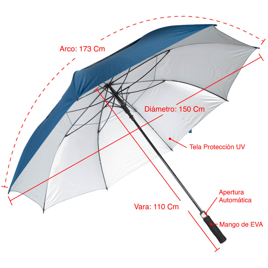 Paraguas Gigante de Golf WINDPROOF, tela UV - Imagen 3