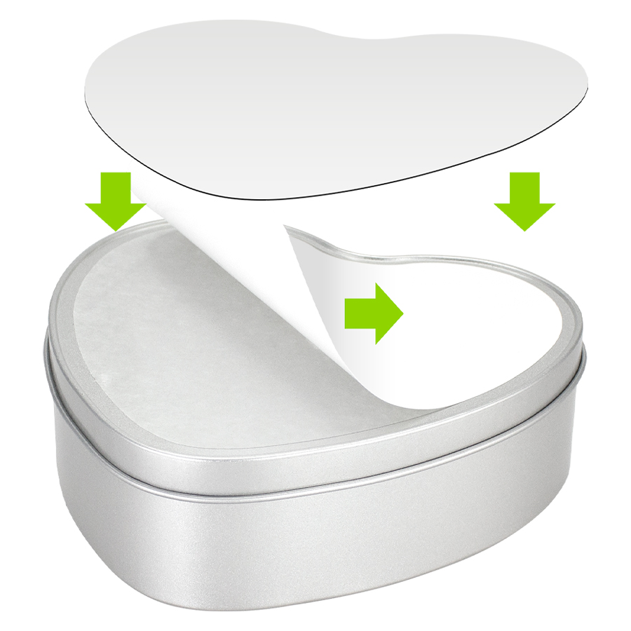 Caja Metálica Corazón Sublimación - Imagen 3