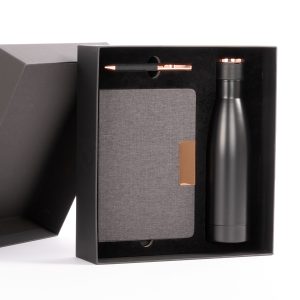 Set de Regalo "EPIC" negro con detalles encobrizados.