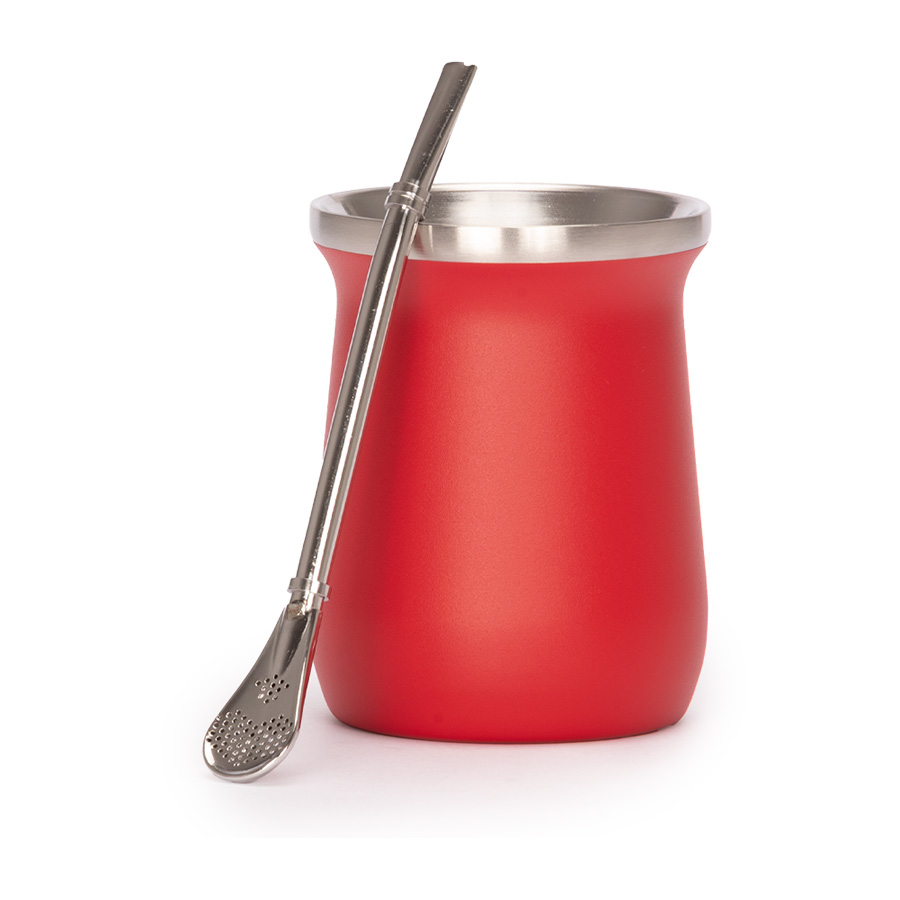 Vaso Térmico metálico "MATE" 300ml. con Bombilla - Imagen 6