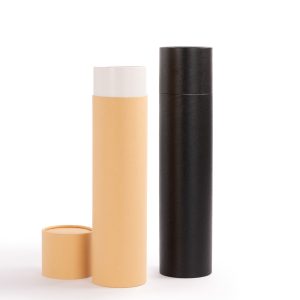 Caja tubular grande de cartón con tapa