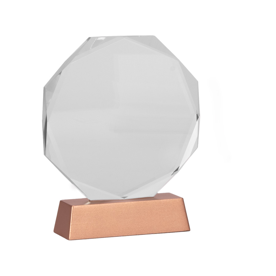 Trofeo Galvano de Cristal "RUNE" con base encobrizada. - Imagen 4