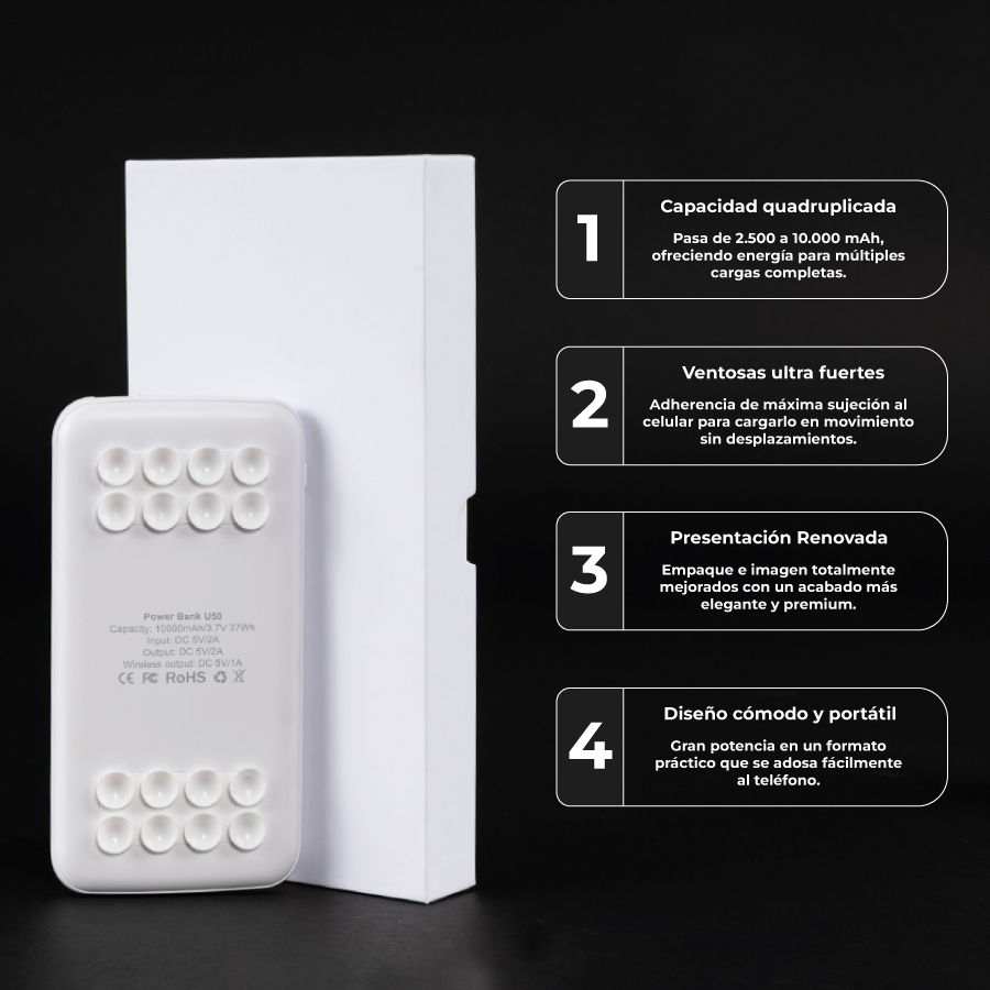 Cargador Power Bank Ventosas - Imagen 2